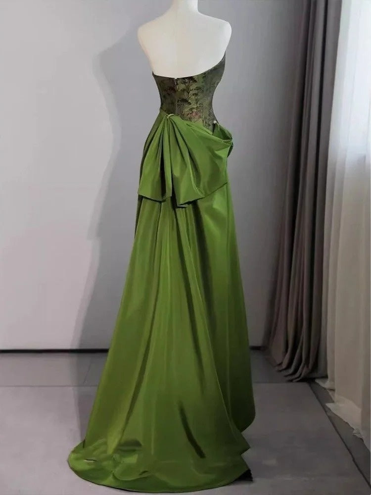 Stunning Prom Dress Green Sweetheart Pleated Gala Evening Gown Dress Birthday Party Outfits D4878