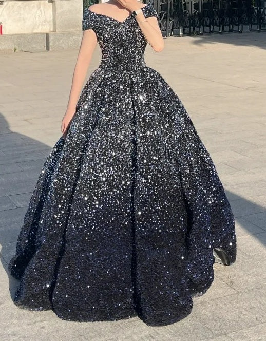Stunning Prom Dress Off Shoulder Ball Gown Formal Outfits Evening Gown Gala Dress D4926