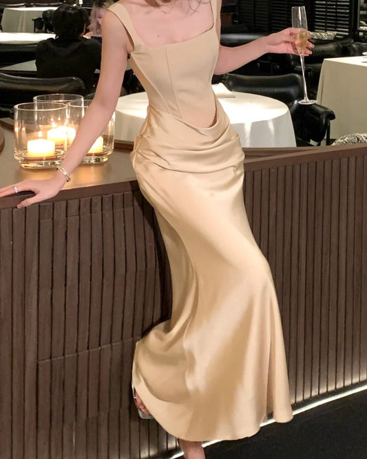 Pretty Prom Dress Square Neck Gala Gown Party Outfits Evening Dress D4932