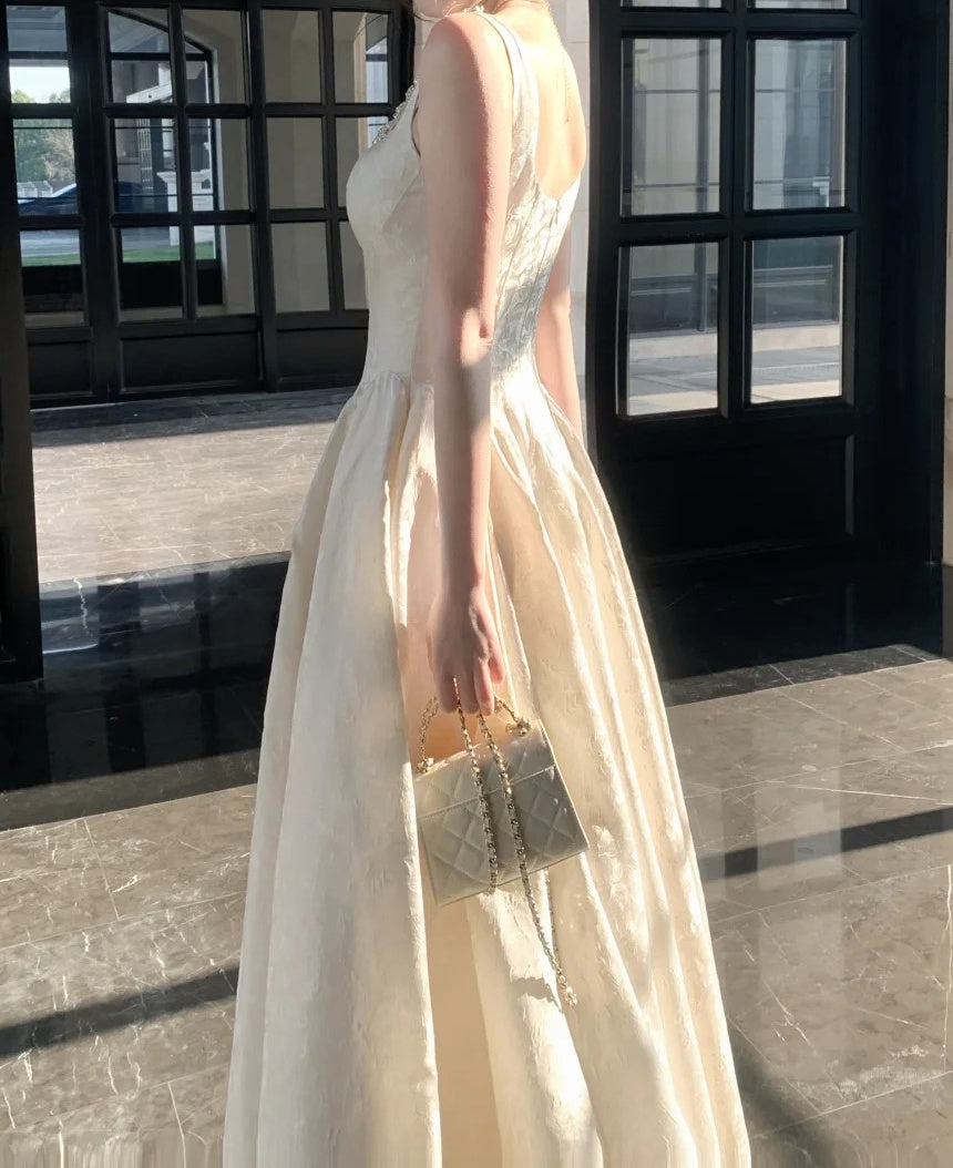 Elegant Prom Dress Square Neck Pleated Crystal Gala Gown Shcool Cocktail Outfits Evening Dresses D4944