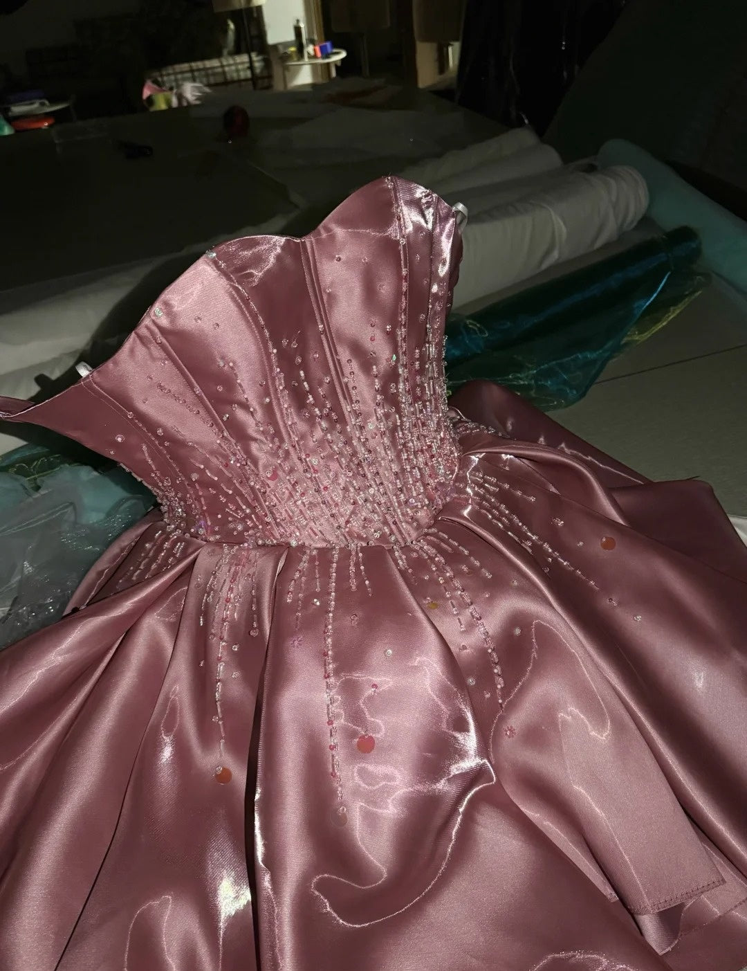 Beauty Prom Dress Sweetheart Beading Pleated Evening Dresses Birthday Party Outfits Gala Gown D4958