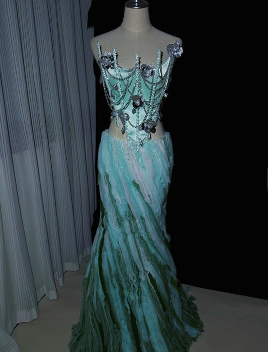 Stunning Prom Dress Strapless Pleated Evening Dresses Gala Gown Birthday Party Outfits D4959