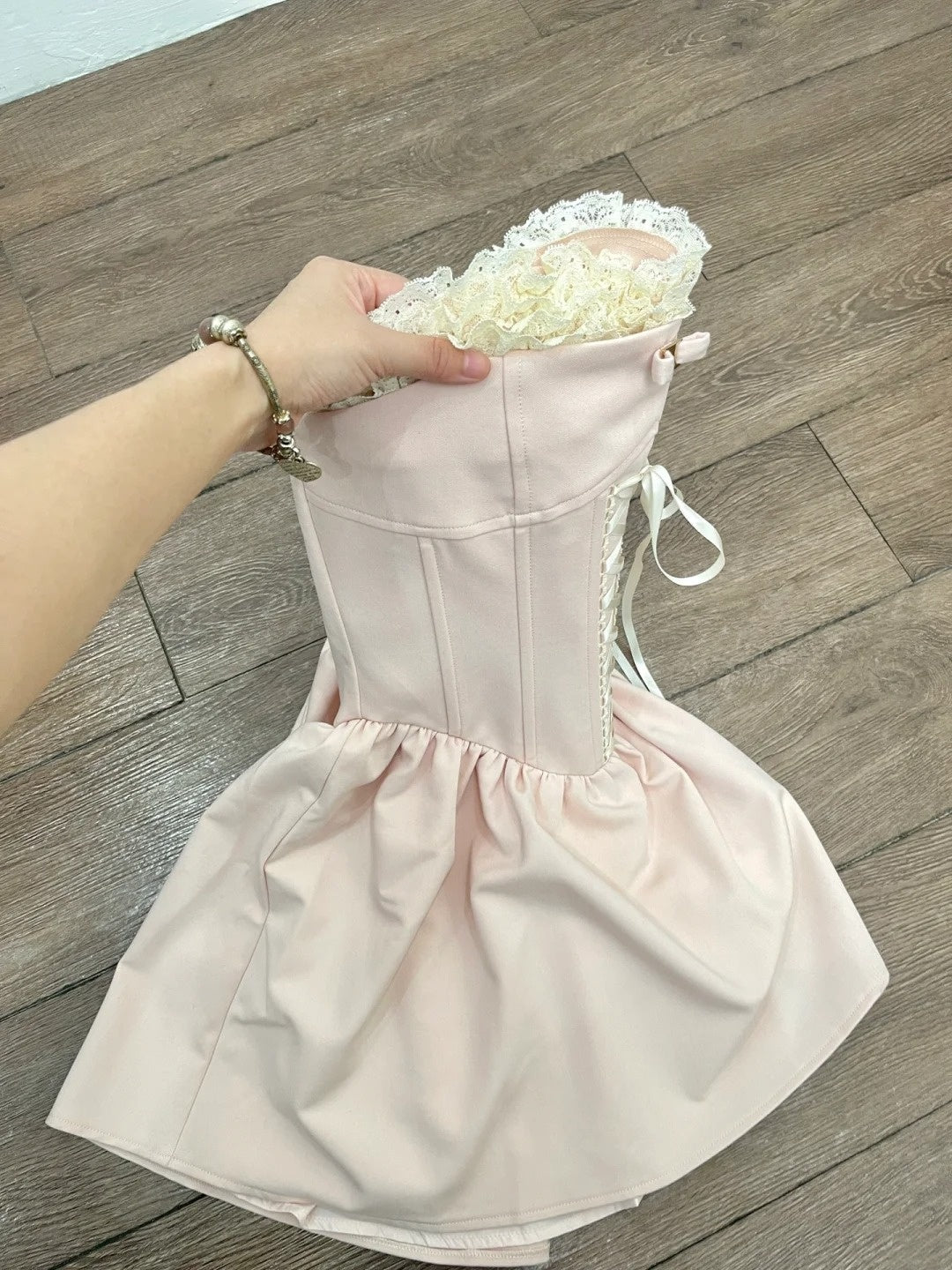 Beauty Homecoming Dress Strapless Pleated Short Prom Dress Back to School Outfits Birthday Party Dress D4986