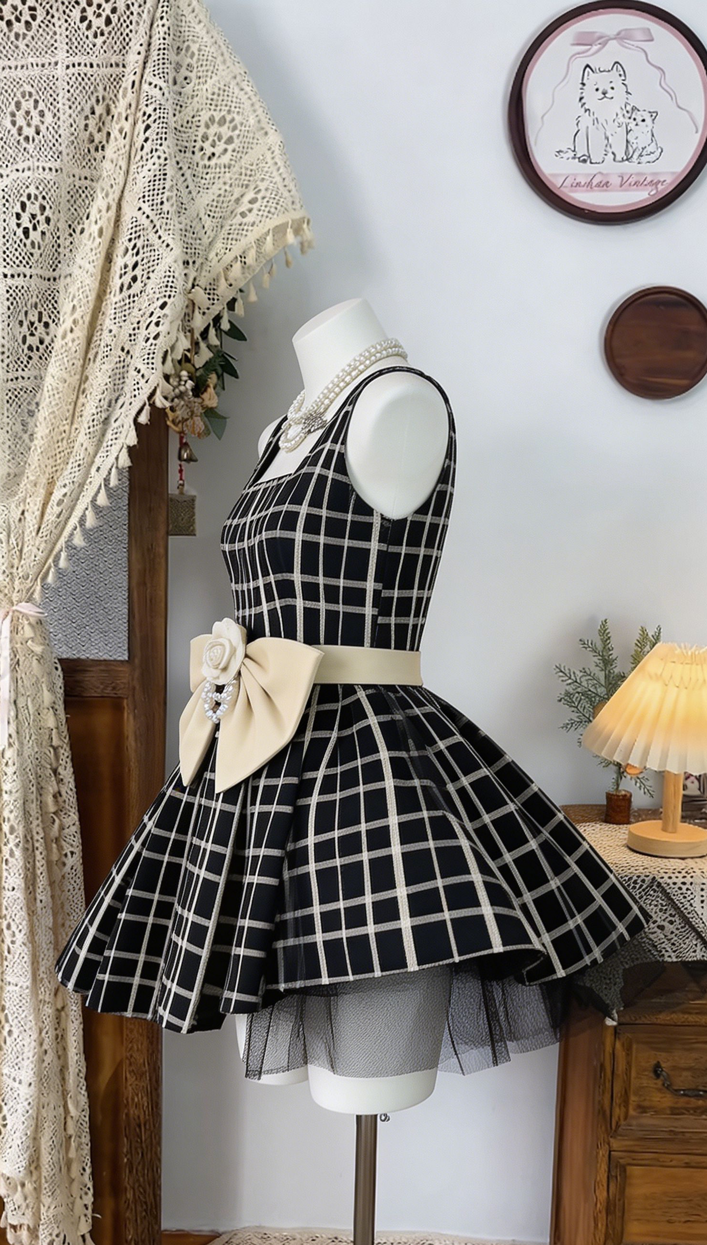 Beauty Homecoming Dress Square Bowknot Back to School Outfits Party Dress D6529