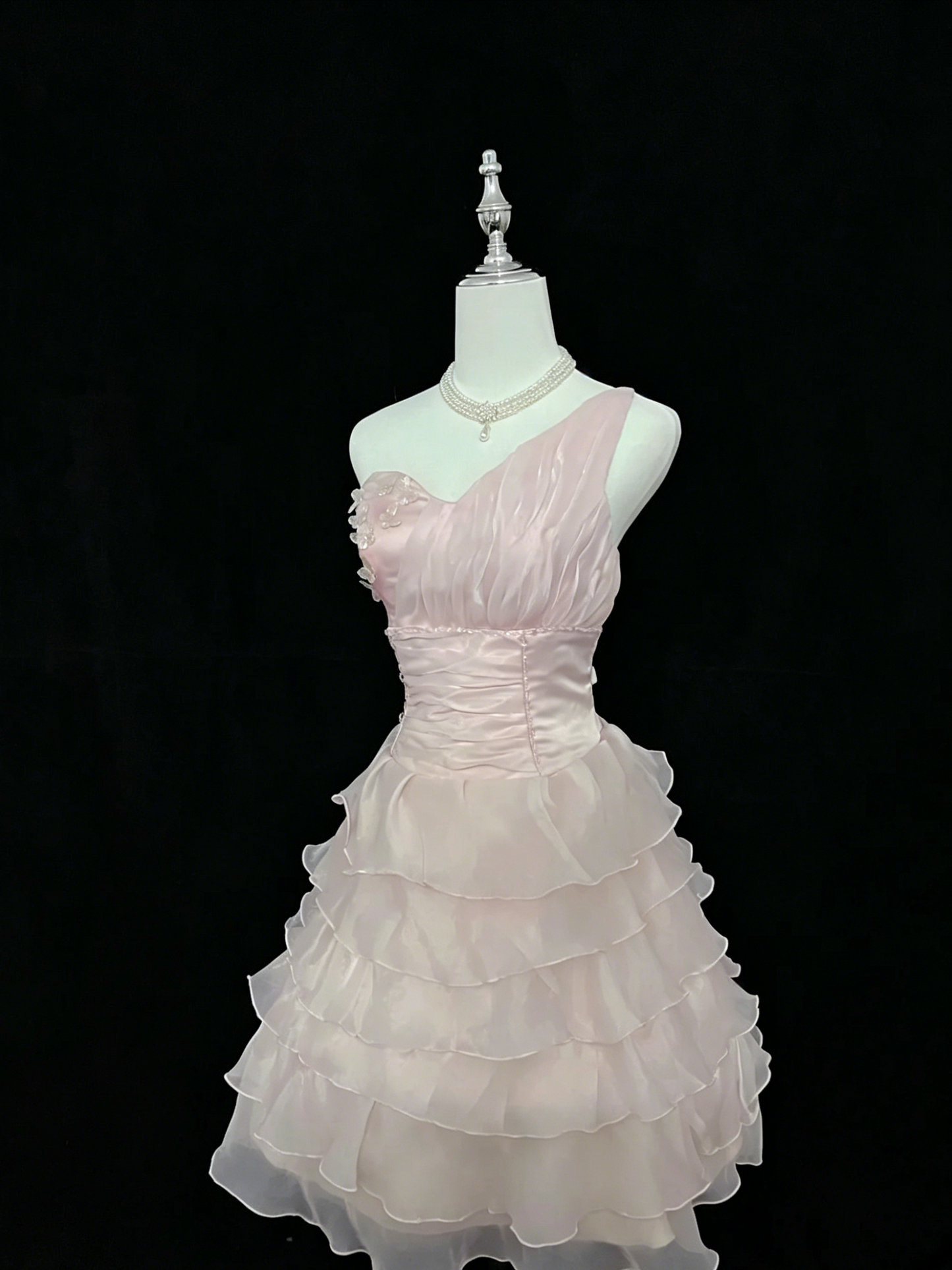 Chic Homecoming Dress One Shoulder Tulle Cascade Prom Dress Back to School Outfits Party Dress D6138
