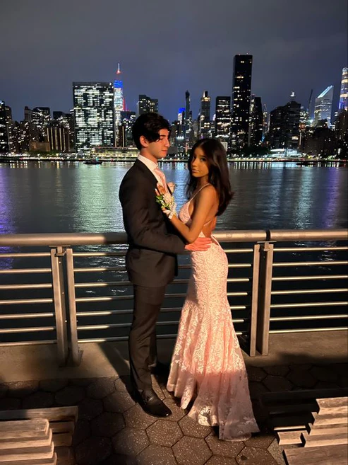Pink Straps Backless Mermaid Long Prom Dress Graduation Dress MD7287