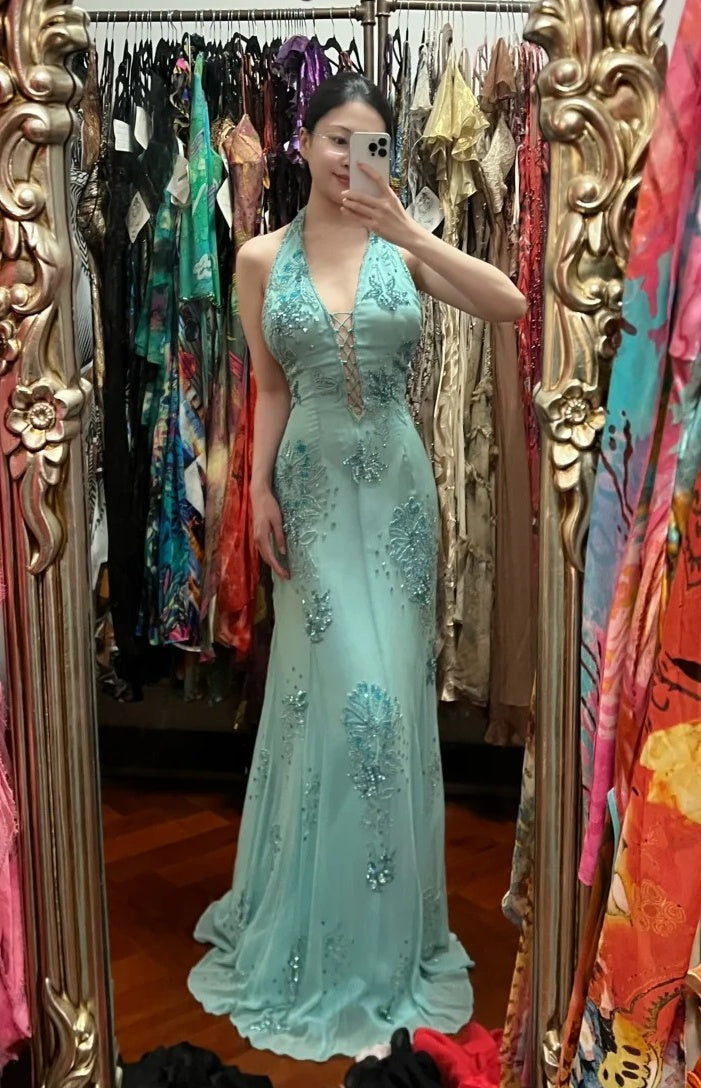 Robe de bal brillante à paillettes et col en cœur, robe de soirée sirène, robe de gala, robe de fête d'anniversaire, D3415