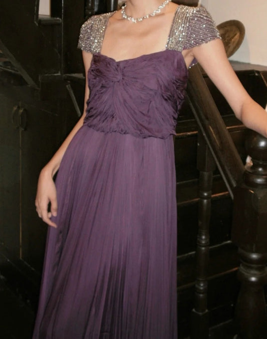 Gorgeous Prom Dress Square Neck Pleated Gala Gown Evening Dress Graduation Dress D5168