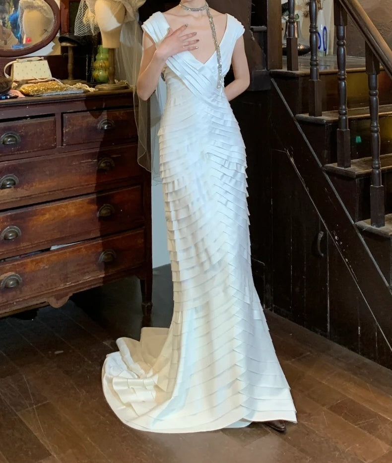 Beauty Brautkleid A-Linie Herzausschnitt Plissee Brautkleid D3302