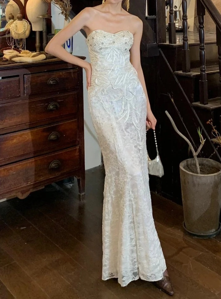Glänzendes Ballkleid mit herzförmigem Pailletten-Meerjungfrauen-Abendkleid, Galakleid, Geburtstagspartykleid, D3415