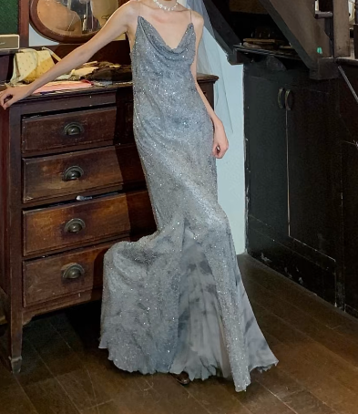 Stunning Prom Dress Spaghetti Straps Gala Gown Evening Dress Birthday Party Dress D5247