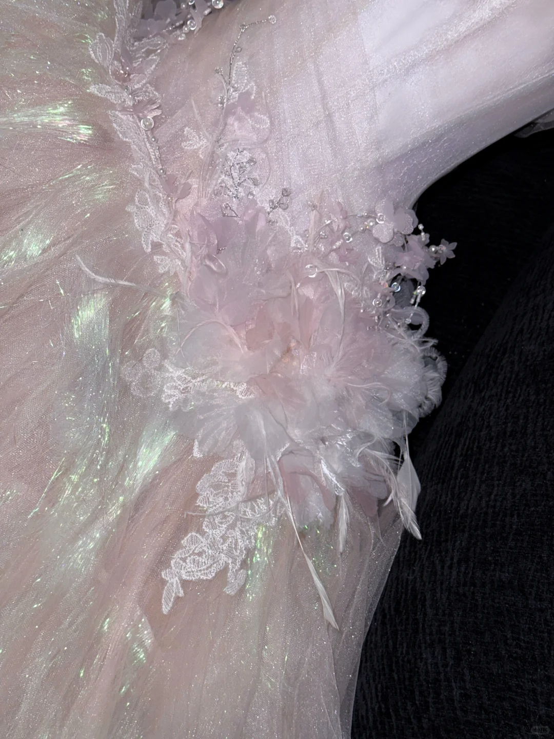 Stunning Pink A-Line Tulle Beaded Long Evening Party Dress Birthday Ball Gown, D981