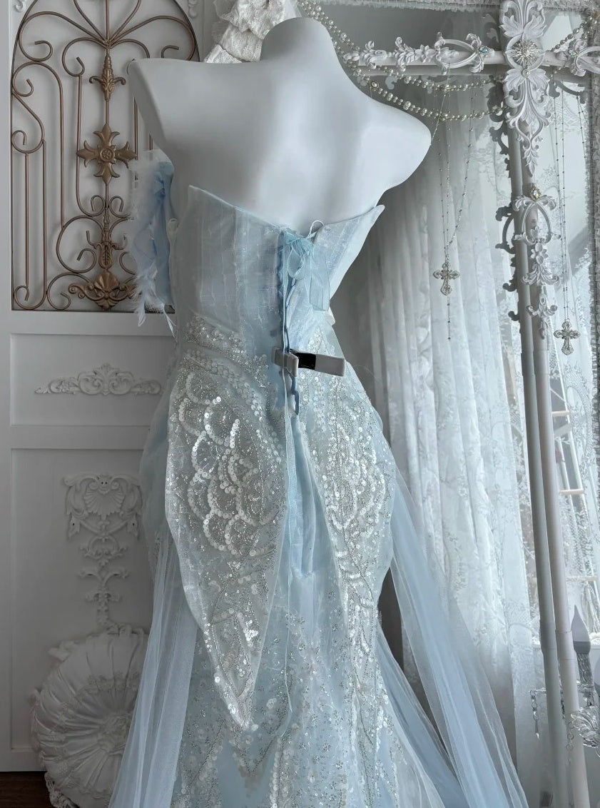 Charming Prom Dress Sweetheart Tulle Mermaid Gala Dress Evening Dress Formal Gown D5400