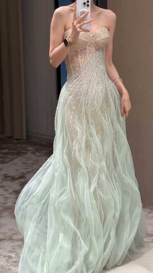 Sparkling Prom Dress Sweetheart Print Gala Dress Evening Dress D5476