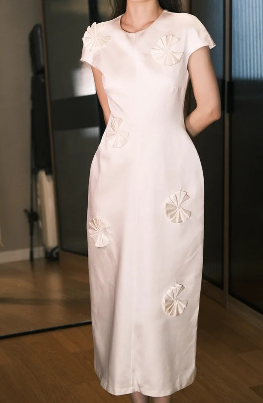 Elegant Prom Dress A Line Crew Neck Pleated Gala Dress Evening Dress D5488