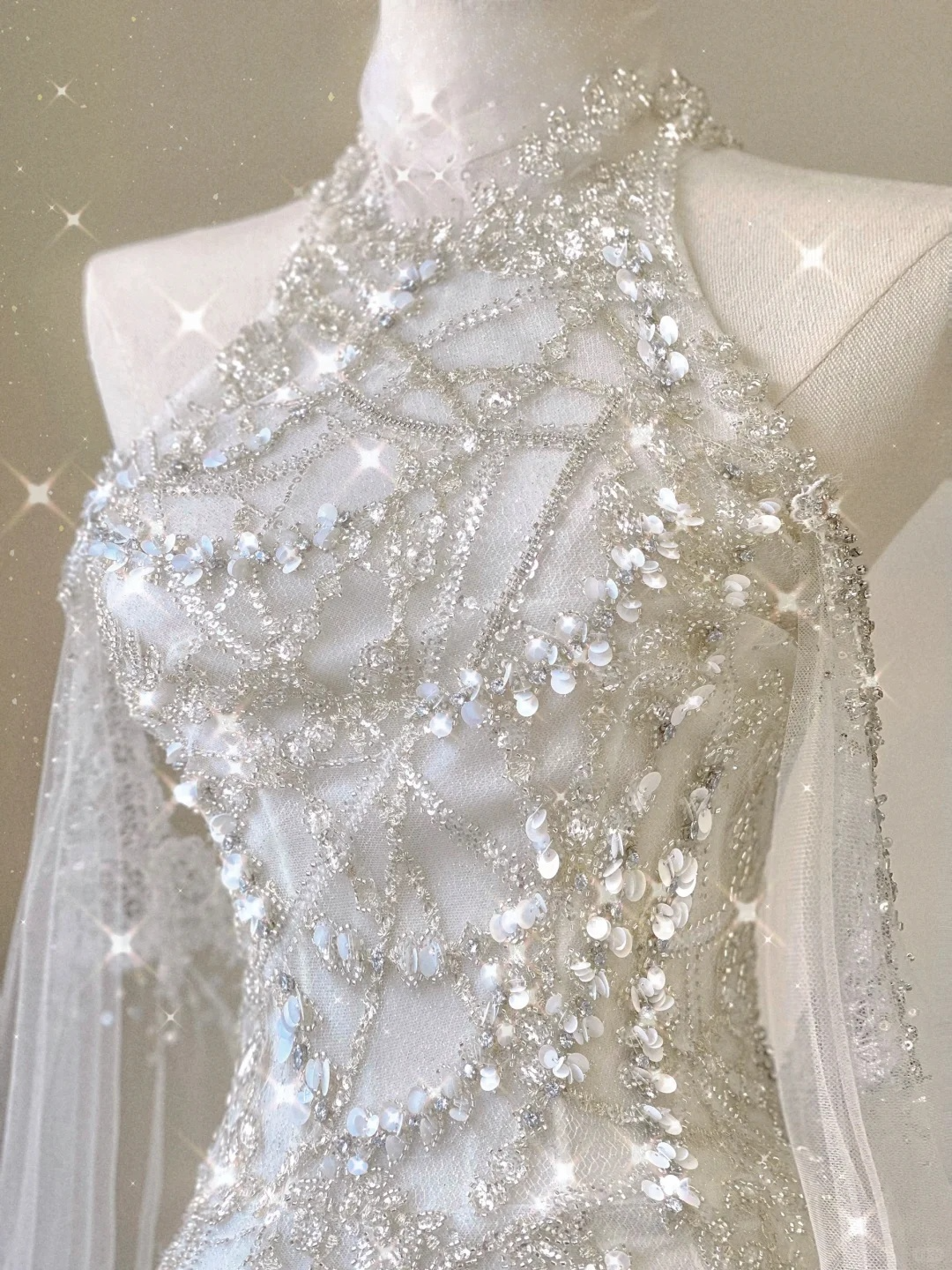 Atemberaubendes Neckholder-A-Linien-Tüll-Abendkleid, langes Partykleid, Brautkleid, D239