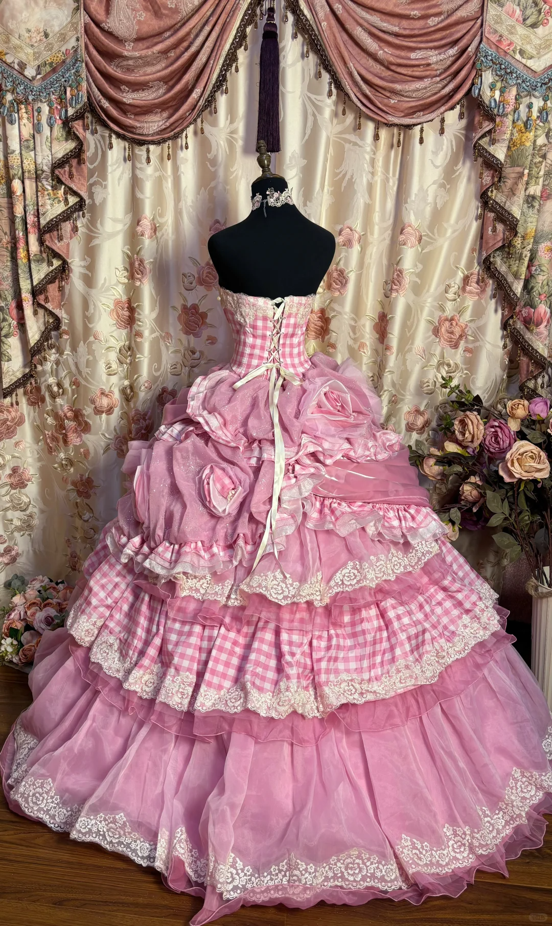 Pink Strapless A-Line Ruffles Layered Quinceanera Dress Lovely Birthday Ball Gown, D837