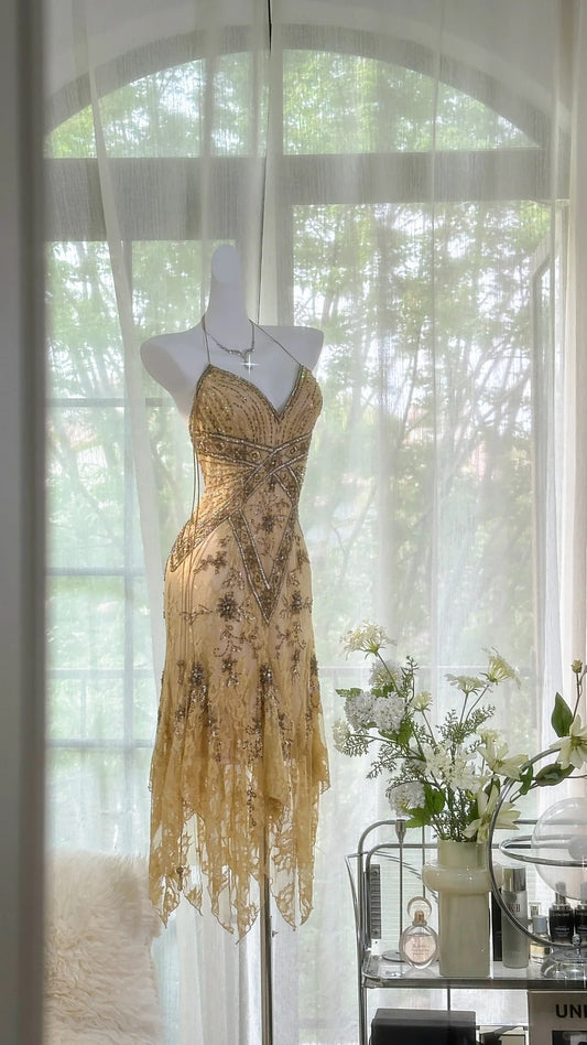 Stunning Homecoming Dress V Neck Beading Tulle Dress Back to School Outfits Party Dress D6417