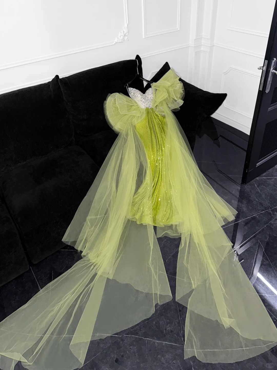 Sparkling Green Sequined Design Elegant Mermaid Prom Dress Evening Dress D1693