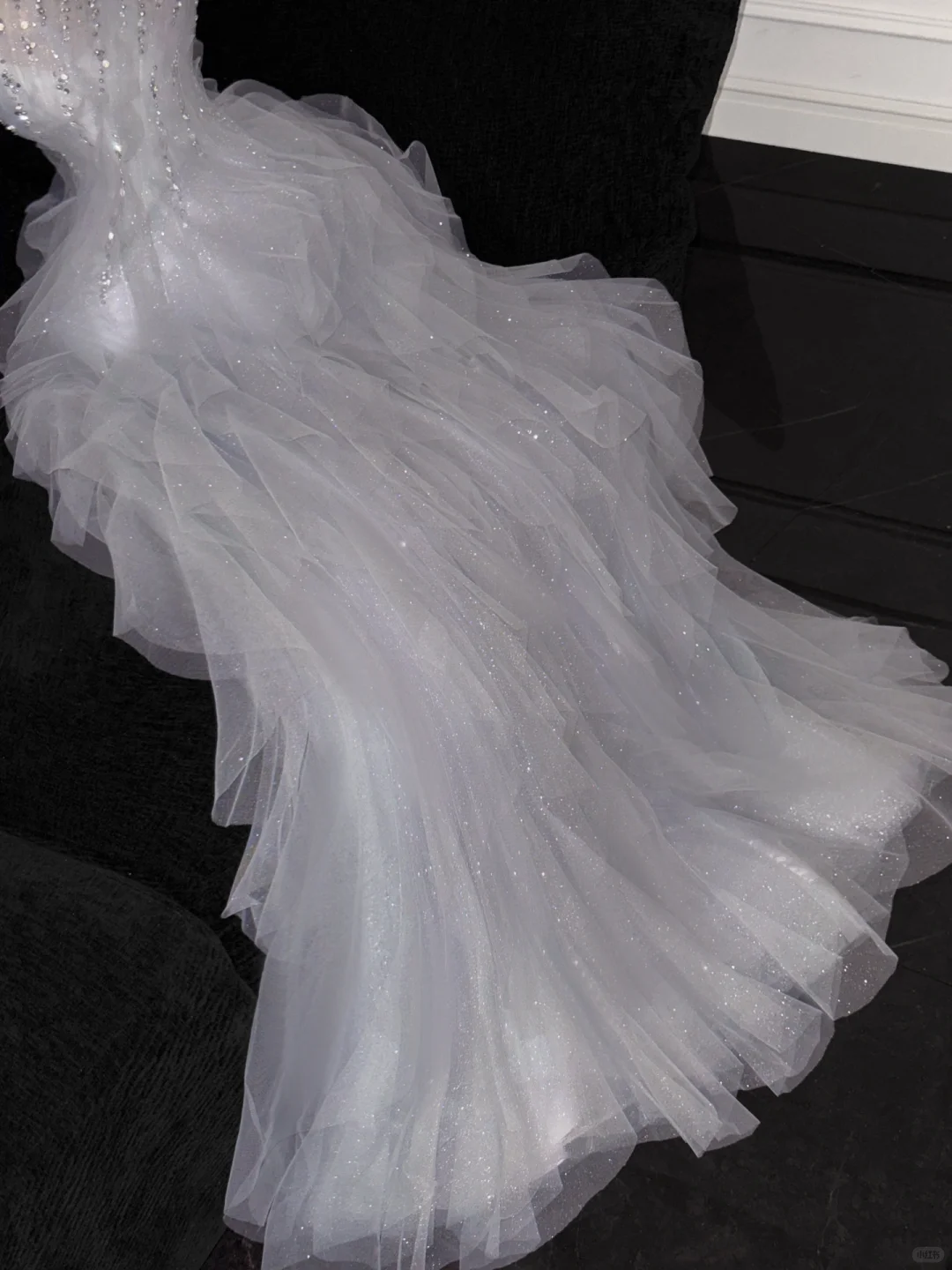 Fashion Sparkling White Beaded Sequin Mermaid Elegant Tulle Evening Dress Prom Dresses D1633