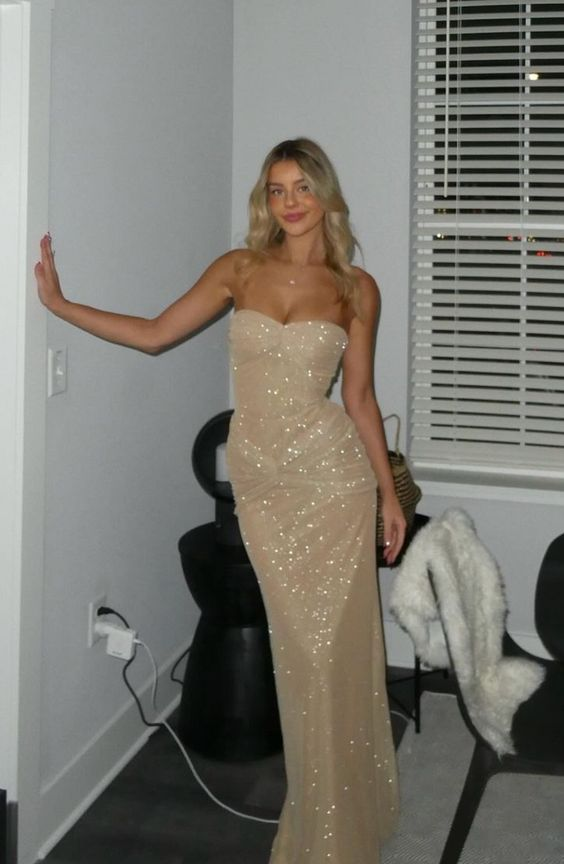 Glitter Sweetheart Sexy Mermaid Long Evening Party Dress MD7497