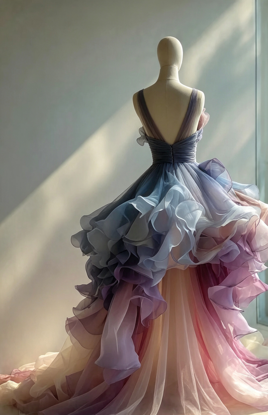 2026 A Line Homecoming Dress Ombre Strapless Short Back to School Prom Dress Birthday Outfits D4780