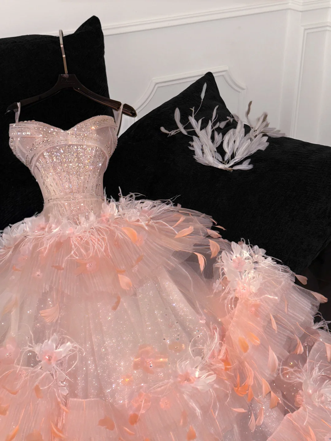 Gorgeous Shiny Beaded Sweetheart Princess Dress A-Line Floor-length Evening Dress Prom Dresses D1664