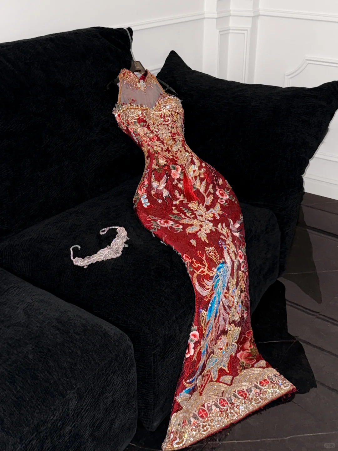 Gorgeous Sparkling Beaded Sequin Mermaid Design Exquisite Embroidery Evening Dress Prom Dresses D1643