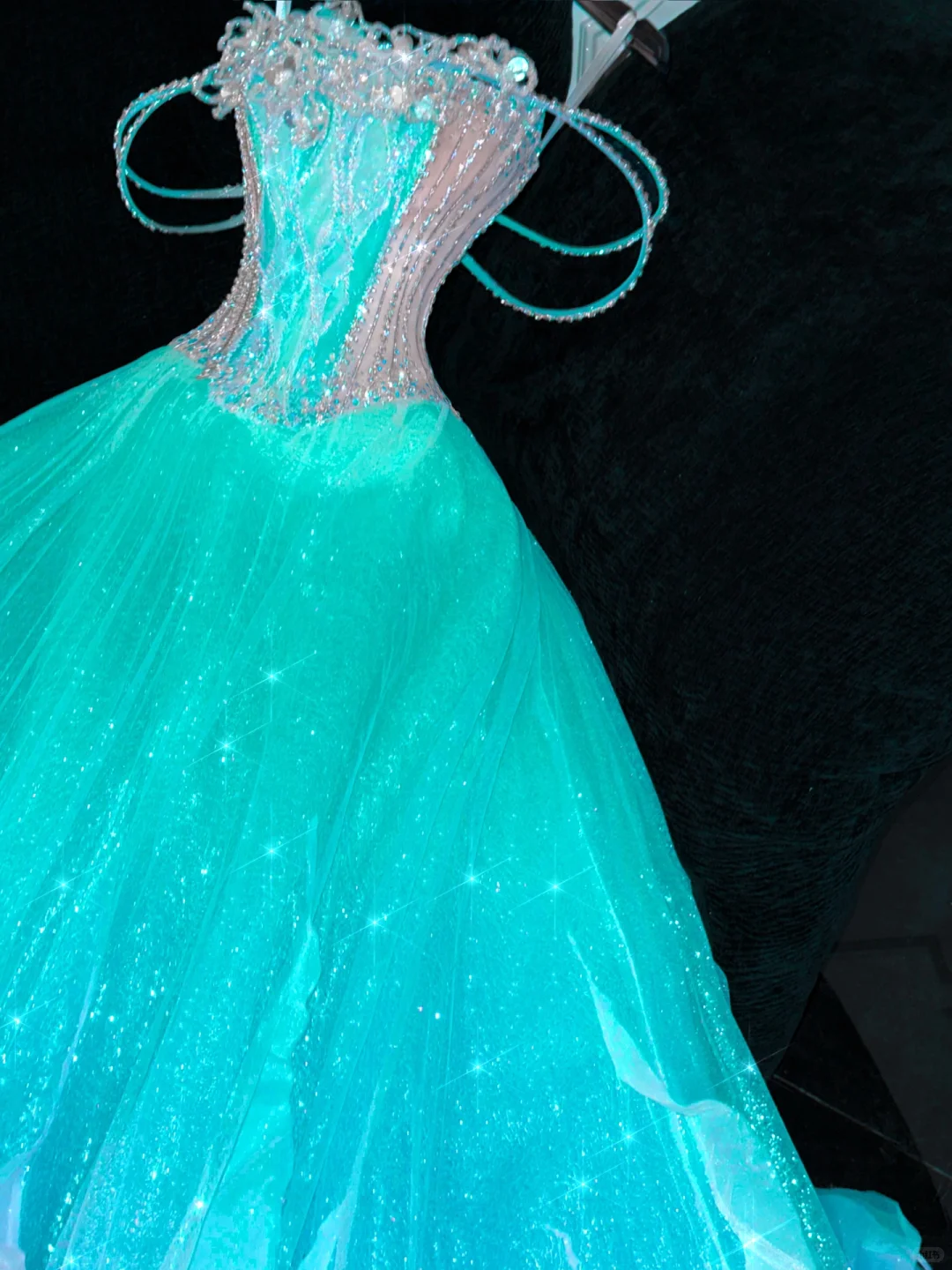 Gorgeous Sparkling Blue-green Sequin A-Line Design Evening Dress Prom Dresses D1644