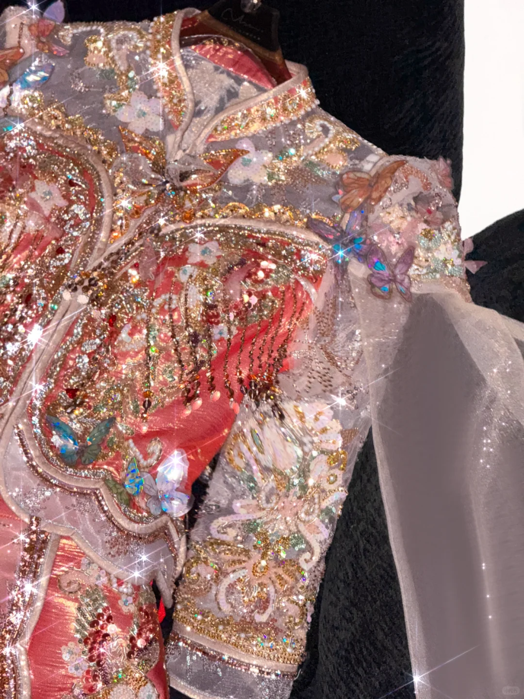 Gorgeous Shiny Beaded Exquisite Embroidery 3D Butterflies Mermaid Floor-length Evening Dress Prom Dresses D1663