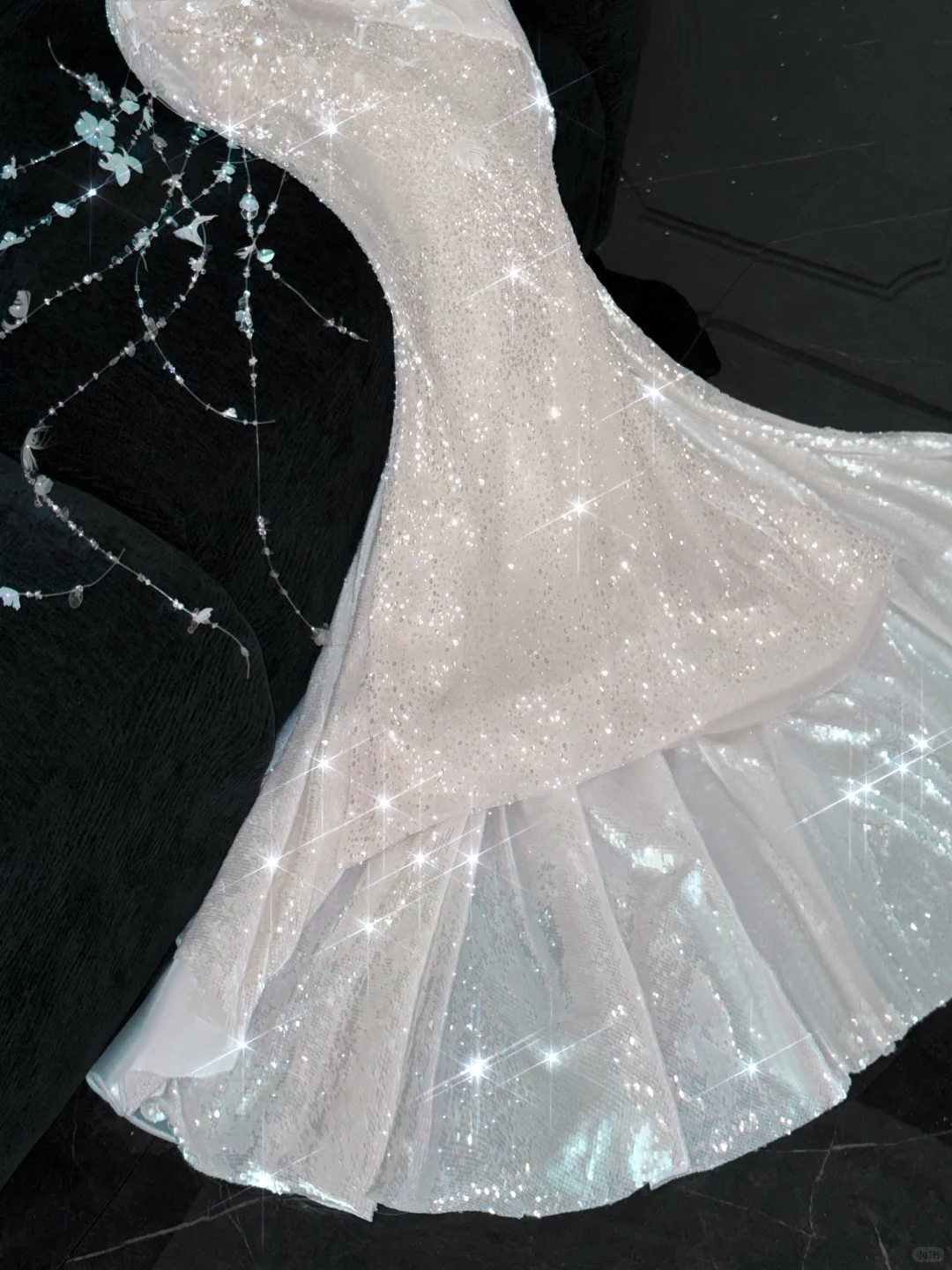 Gorgeous Sparkling Champagne Sequin Sweetheart Mermaid Elegant Chiffon Evening Dress Prom Dresses D1627