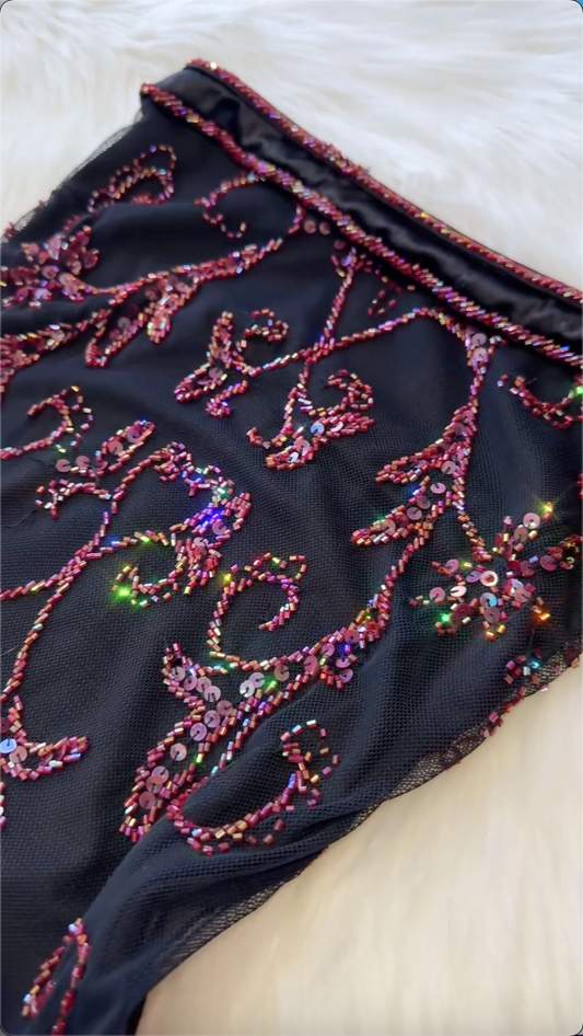 Robe de soirée longue vintage bustier ornée de perles MD7448