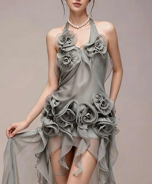 Charming Homecoming Dress Halter Soutache Hi-Lo Back to School Outfits Party Dress D7376