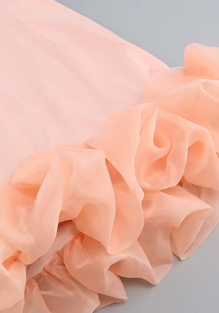 Stunning Homecoming Dress Spaghetti Strap Pleated Flouncing Back to School Outfits Party Dress D7894