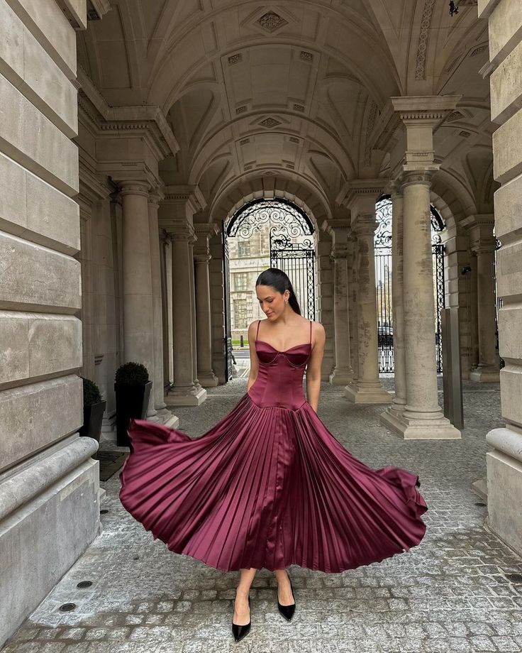 Robe de soirée longue en satin à bretelles trapèze, élégante, robe d'invitée de mariage, D16