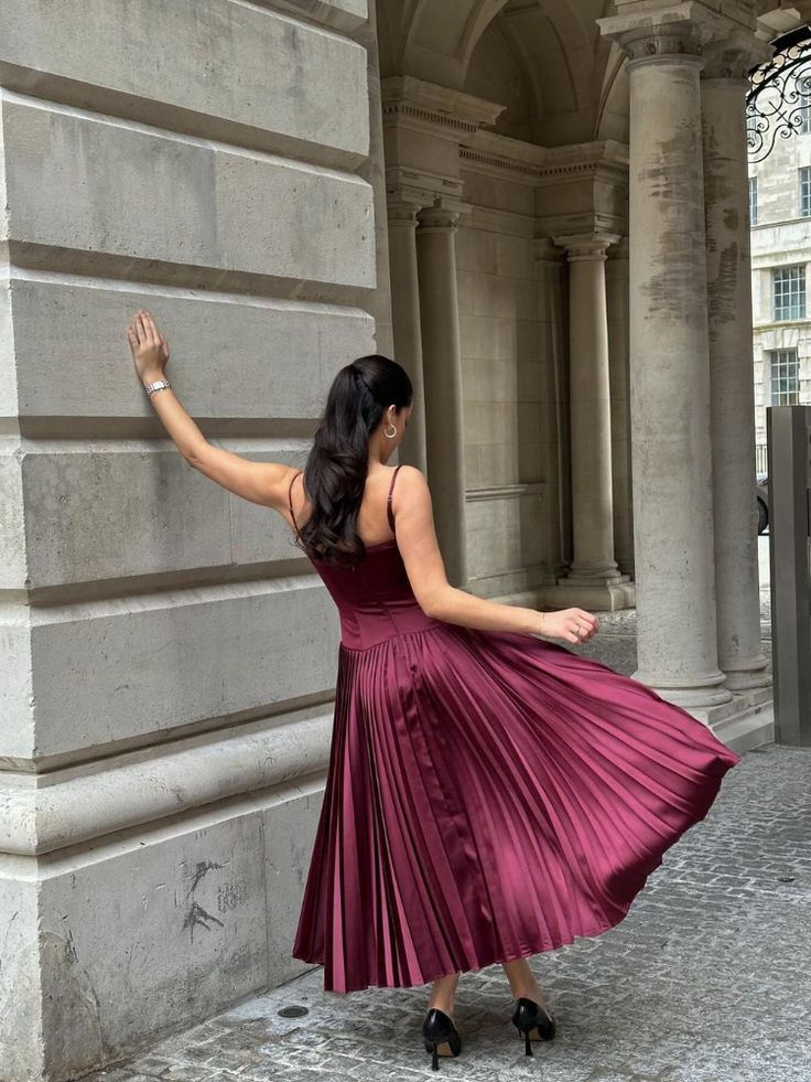 Robe de soirée longue en satin à bretelles trapèze, élégante, robe d'invitée de mariage, D16