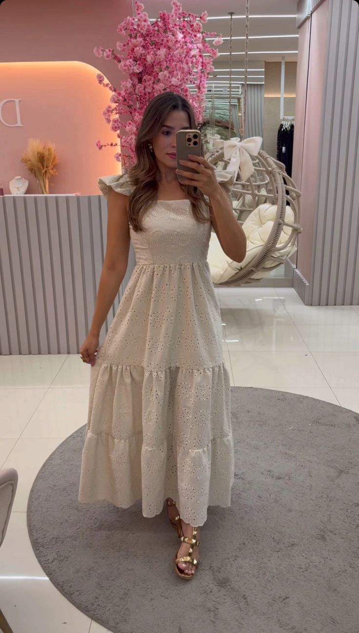 Robe de soirée longue trapèze à bretelles mignonnes, robe de vacances tendance, D170