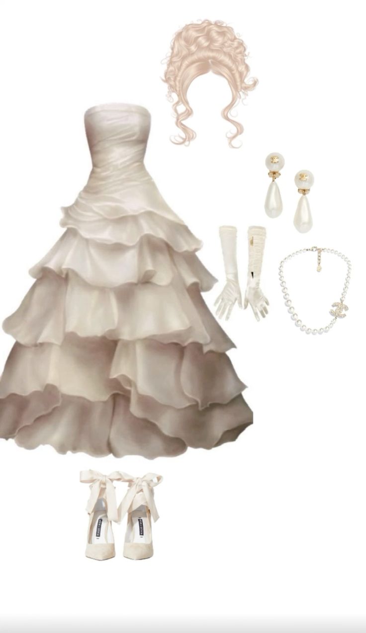 Ivory Strapless A-Line Tiered Long Party Gown Wedding Dress, D19