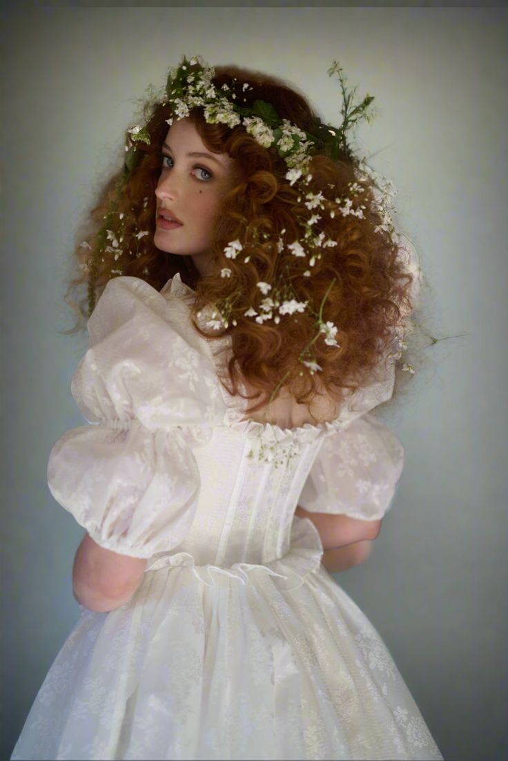 Princess White Ball Gown Square Puff Sleeves Basque Waist Corset Tulle Dress Quinceanera Dress 16 L210