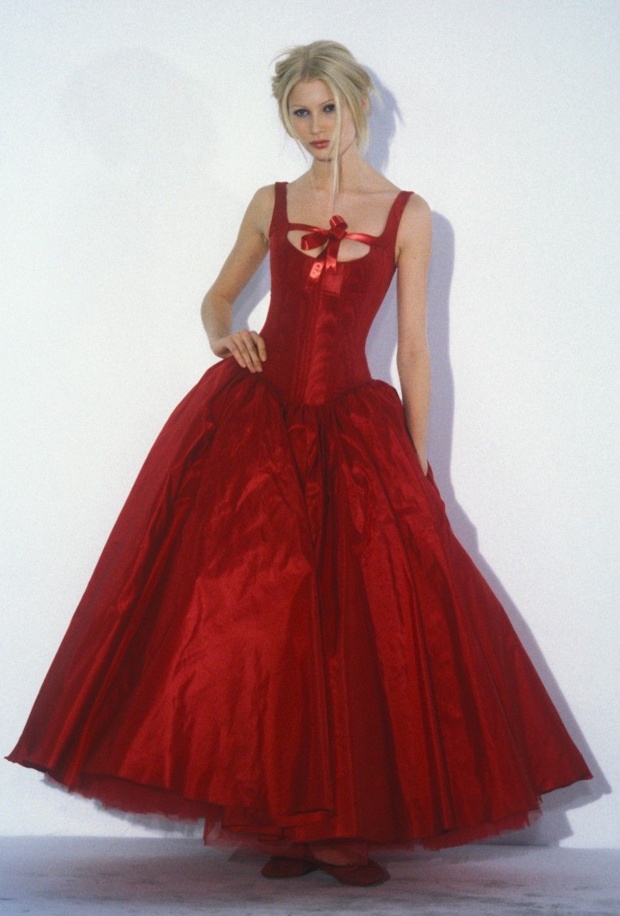 Pretty Red Ball Gown Square Neck Cutout Bow Tulle Dress Prom Evening Dress L215