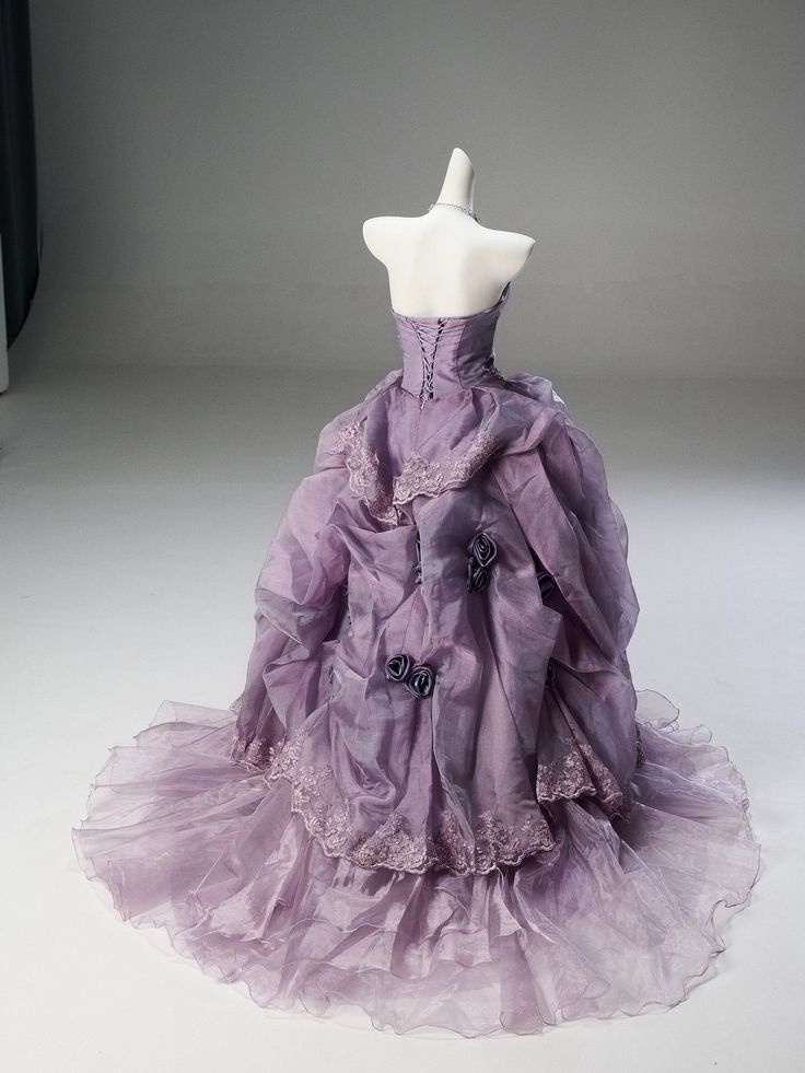 Pretty Purple Ball Gown Sweetheart Appliques Beaded Chiffon Dress Quinceanera Dress 16 L266
