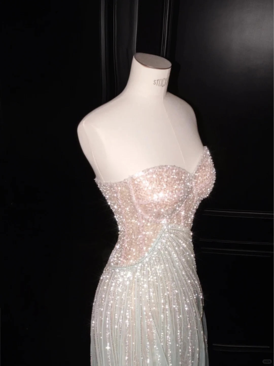 Fairy Mint Green A-Line Sweetheart Glitter Tulle Dress Prom Evening Dress L462