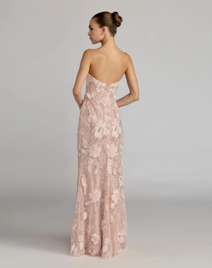 Feminine Pink Mermaid Sweetheart Appliques Beaded Sequins Lace Dress Prom Dress L56
