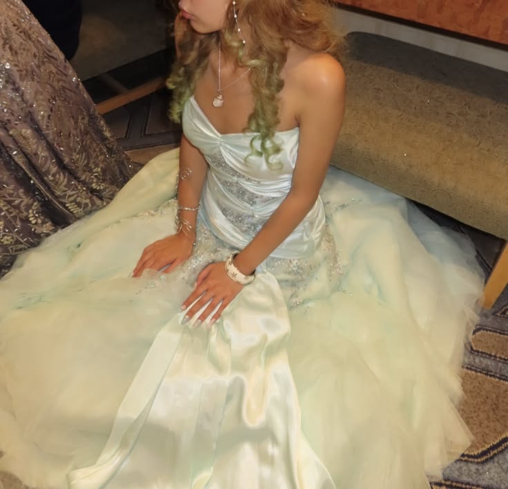 Classy Mint Green Ball Gown Sweetheart Rhinestone Satin And Tulle Dress Prom Evening Dress L59