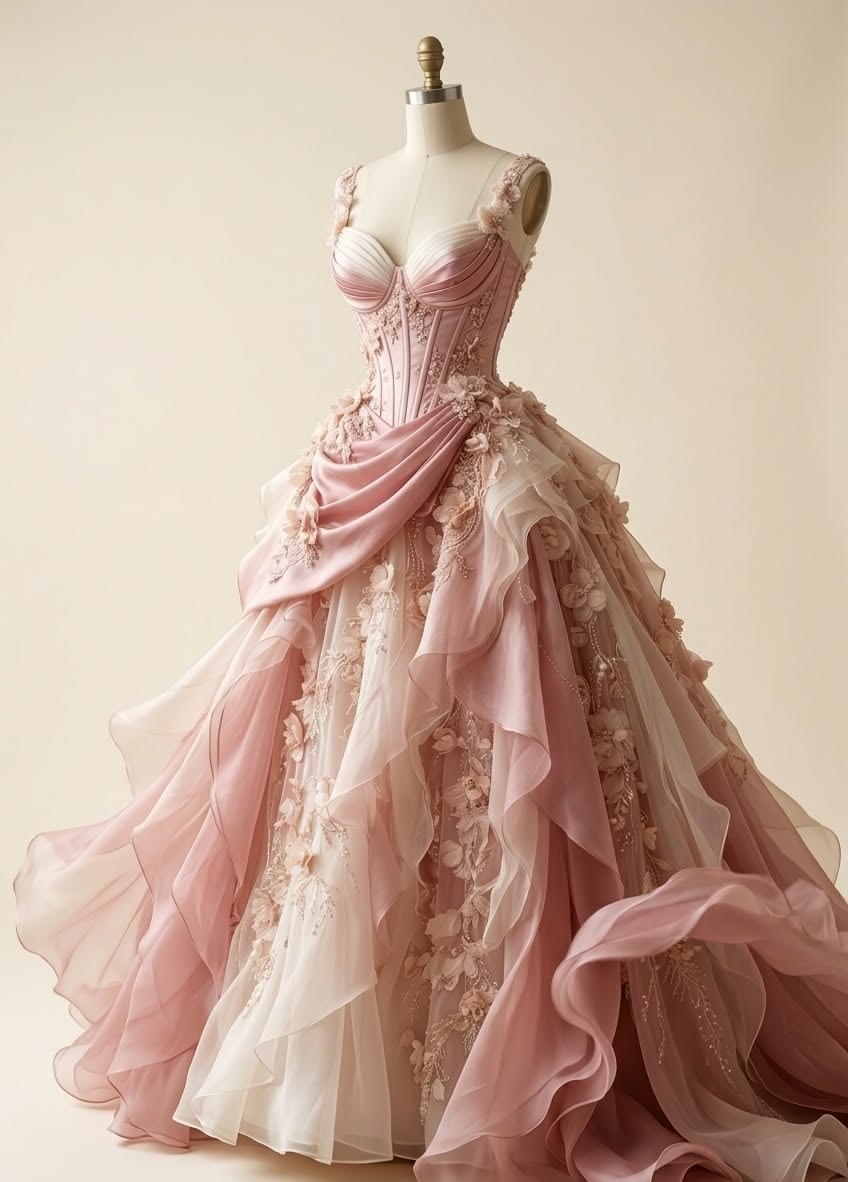 Chic A-line Tulle Long Evening Dress Pink Sweetheart Prom Dress M002