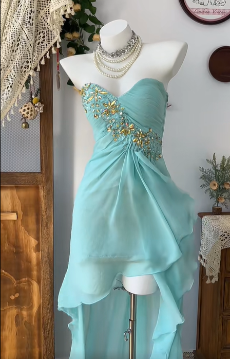 Gorgeous Sweetheart Sleeveless Chiffon Swarovski Crvstals Homecoming Dress Prom Dress D1740