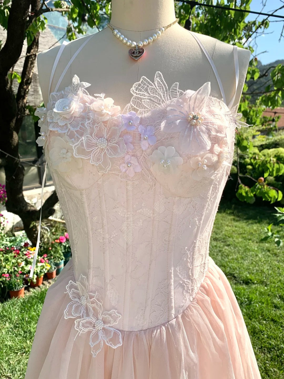 Pretty A Line Spaghetti Straps Flower Long Dress Birthday Outfits Sweet 16 Homecoming Dress D1777