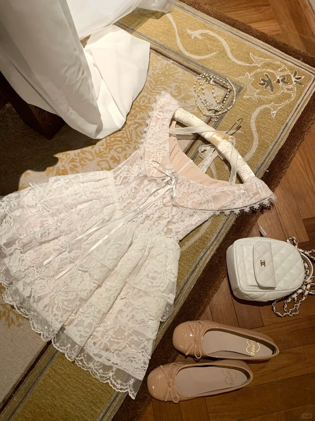 Cute Sleeveless Lace Fold Tiered Short Prom Dress Homecoming Dress Sweet 16 Dress D1779