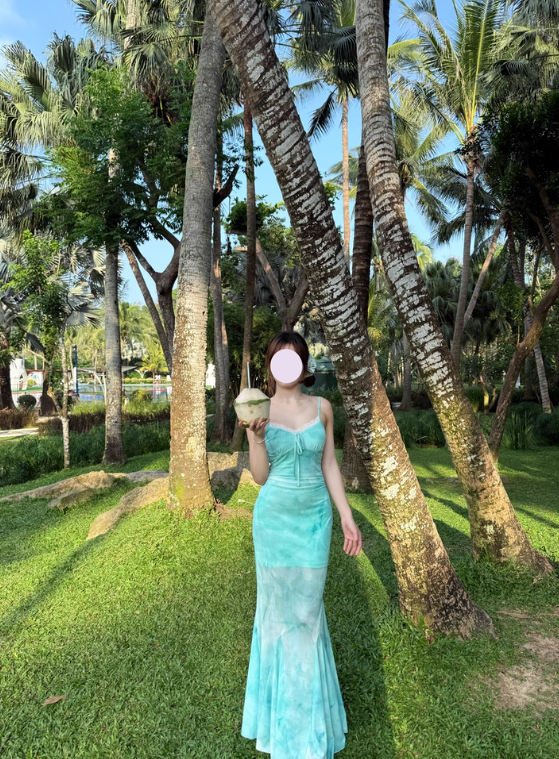 Sexy Seaside Spaghetti Straps Lace Tulle Sheath Long Dress Birthday Party Dress Women Dress Summer Dress D1788