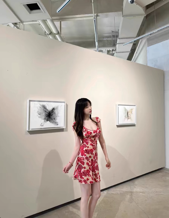 Sexy Seaside A-Line Straps Lace-up Printing Rose Short Outfits Dress Dating Dress Homecoming Dress D1791
